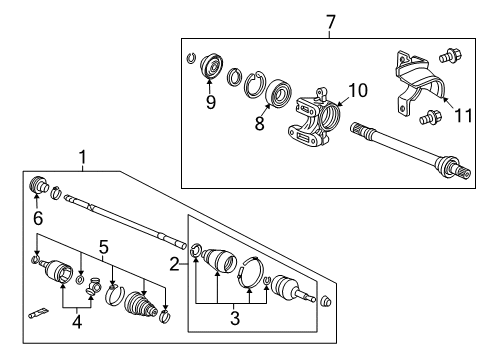 2010 Acura TSX Drive Axles - Front Driveshaft Assembly, Passenger Side Diagram for 44305-TL2-E53