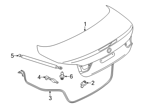 2018 BMW 430i Trunk Trunk Lid Diagram for 41007329518