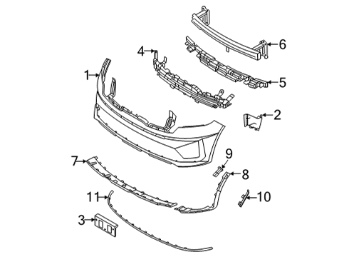 2022 Kia Sorento Bumper & Components - Front REINF Assembly-Fr Bumper Diagram for 86556P2000