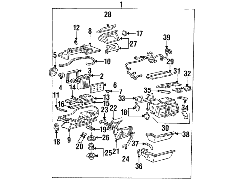 1995 Buick Riviera A/C & Heater Control Units Module Diagram for 12368388