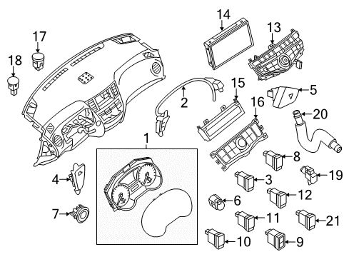 2017 Nissan Pathfinder Switches & Sensors Switch Assy-Heat, Steering Diagram for 25193-3TA0A