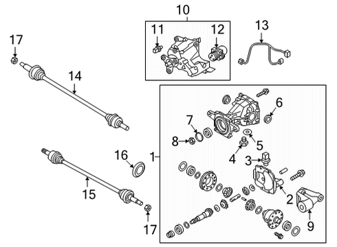 2021 Hyundai Santa Fe Axle & Differential - Rear SHAFT ASSY-DRIVE RR, RH Diagram for 49601-R5000