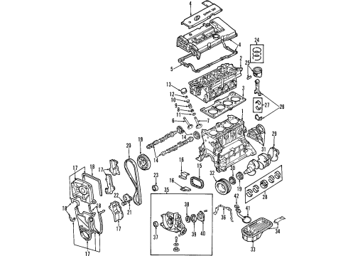 1996 Hyundai Accent Engine Parts, Mounts, Cylinder Head & Valves, Camshaft & Timing, Oil Pan, Oil Pump, Crankshaft & Bearings, Pistons, Rings & Bearings Sprocket-Camshaft Diagram for 2421126100