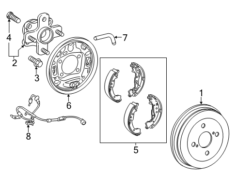 2013 Scion iQ Rear Brakes Brake Hose Diagram for 90947-02F94