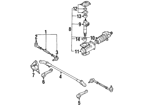 1994 Isuzu Trooper P/S Pump & Hoses, Steering Gear & Linkage Nut, Adjuster Screw Steering Unit Diagram for 8-97029-944-0