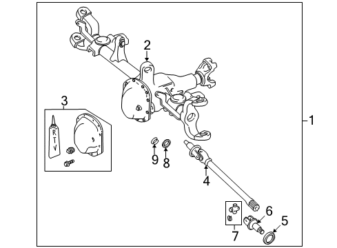 2004 Jeep Wrangler Front Axle & Carrier Axle-Service Front Diagram for 5083662AC