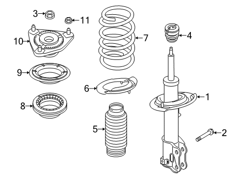 2017 Kia Forte Struts & Components - Front Strut Assembly-Front , Lh Diagram for 54651B0FB0