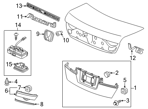 2011 Honda Accord Parking Aid Garnish Assy., L. RR. Panel Diagram for 75570-TA5-A01