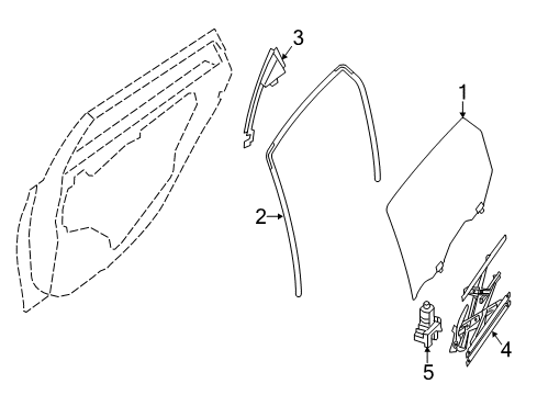 2016 Nissan Sentra Rear Door Glass Assy-Rear Door Window, RH Diagram for 82300-3SG0A