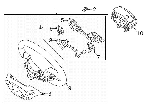 2018 Hyundai Accent Steering Column & Wheel, Steering Gear & Linkage Steering Remote Control Switch Assembly Diagram for 96700-H5050