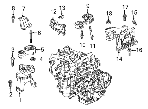 2021 Honda Accord Engine & Trans Mounting BOLT-WASHER (12X100) Diagram for 90165-TVA-A02