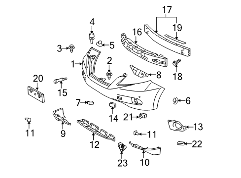 2010 Lexus RX350 Front Bumper Front Bumper Cover Diagram for 52119-0E906