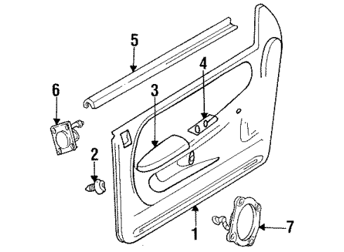 1998 Dodge Ram 3500 Interior Trim - Front Door Pin-Door Panel Diagram for 6503709