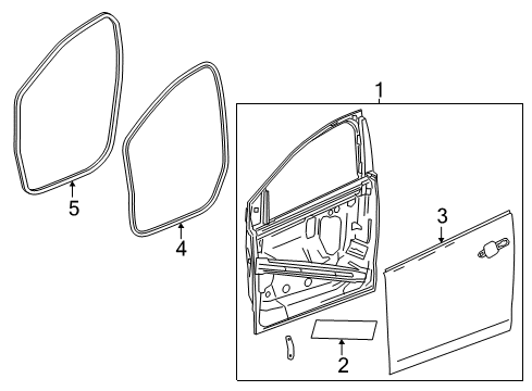 2016 Chevrolet Volt Front Door Door Shell Diagram for 84025420