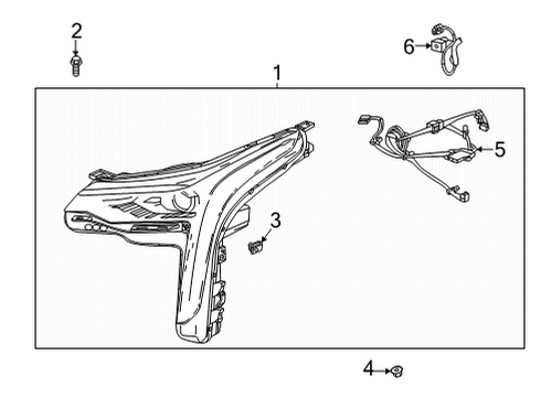 2020 Cadillac CT4 Headlamp Components Wire Harness Diagram for 84747305