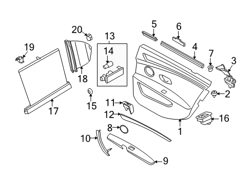 2009 BMW 528i xDrive Rear Door Locking Sleeve Diagram for 51419111291