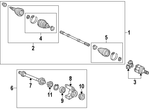 1992 Honda Accord Axle Shaft - Front Cv Joint Set Diagram for 44014-SV4-952