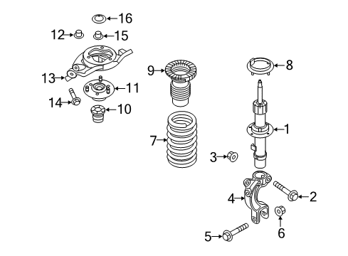 2016 Hyundai Genesis Struts & Components - Front Bolt-FLANGE Diagram for 54645-3M000