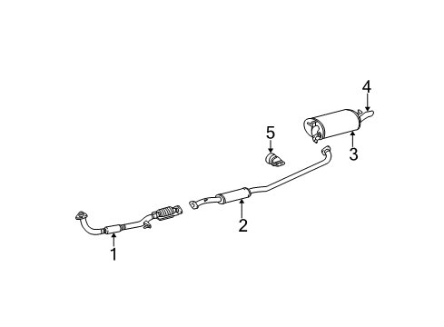 2003 Toyota Camry Exhaust Components Muffler W/Tailpipe Diagram for 17440-20200