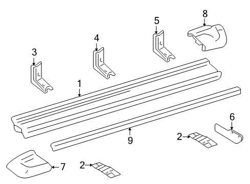 2009 Toyota Land Cruiser Exterior Trim - Pillars, Rocker & Floor Running Board Diagram for 51781-60260