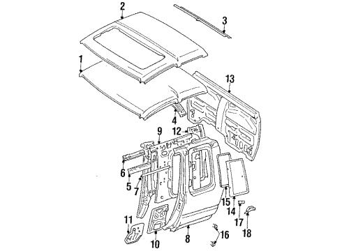 1993 Toyota Pickup Cab Assembly, Glass Dome Lamp Diagram for 81240-89103-S7