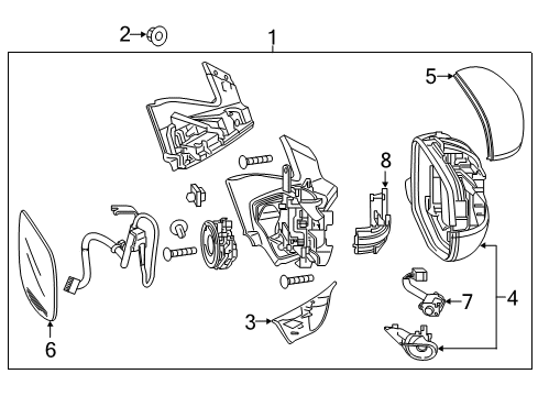 2018 Honda Pilot Mirrors Housing, Driver Side (Upper) (Lunar Silver Metallic) Diagram for 76251-TG7-A11ZB