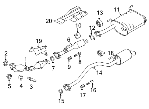 2021 Nissan NV200 Exhaust Components INSULATOR-Heat, Rear Floor Diagram for 74761-3LM0C