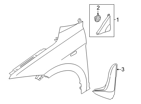 2018 Hyundai Elantra Exterior Trim - Fender Garnish Assembly-Delta LH Diagram for 86180-F2000