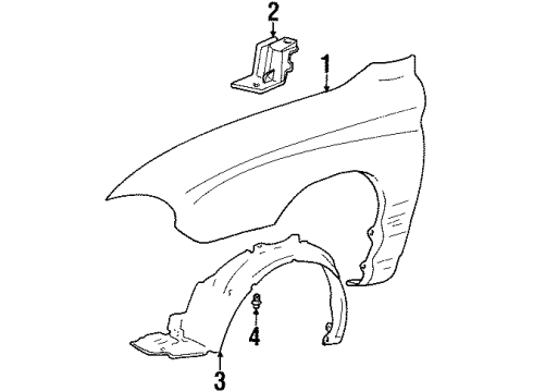 1997 Hyundai Tiburon Fender & Components Screw-Tapping Diagram for 1249306203