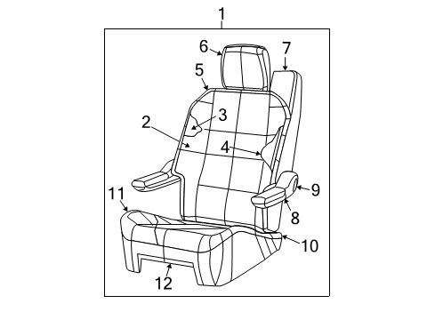 2009 Dodge Grand Caravan Second Row Seats Seat Cushion Foam Diagram for 68027738AA