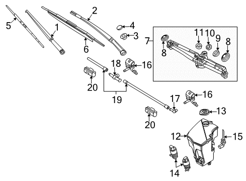 2004 BMW X3 Headlamp Washers/Wipers Wiper Arm Cover Diagram for 61618226006