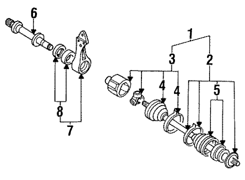 1994 Mitsubishi 3000GT Drive Axles - Front Boot Diagram for MB526400