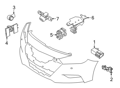 2020 Nissan Maxima Cruise Control Sensor Unit-Distance Diagram for 28438-9UF8B