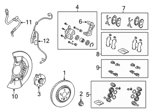 2022 Lexus NX450h+ Front Brakes Brake Hose Diagram for 90947-02J12