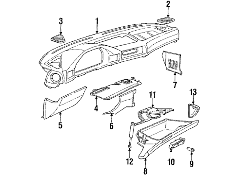 1991 BMW M5 Instrument Panel Cover Loudspeaker Right Diagram for 51458138158