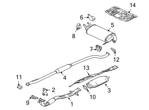 2004 Mitsubishi Outlander Exhaust Components Gasket-Converter To Pipe Diagram for MB687002