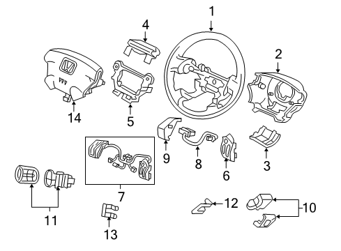 2006 Honda Odyssey Cruise Control System Cap, Body Cover (Graphite Black) Diagram for 78512-SDB-A61ZA