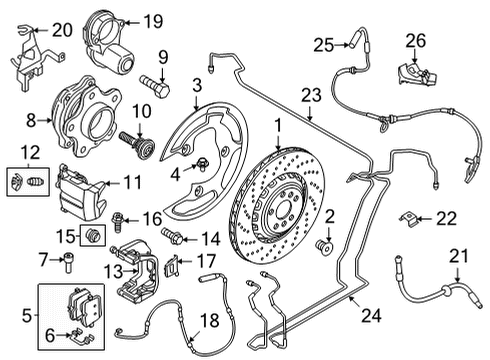2020 BMW X5 Rear Brakes PROTECTION PLATE LEFT Diagram for 34206880473