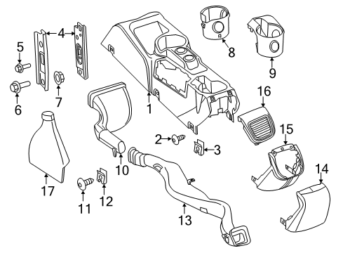 2015 Ram ProMaster City Console Screw Diagram for 68162579AA
