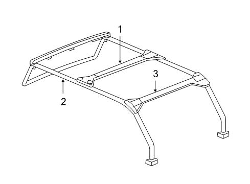 2009 Jeep Wrangler Roll Bar Bar-Sport Diagram for 55395485AE
