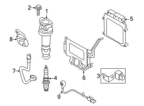 2013 Kia Soul Powertrain Control Bracket-Pcu Diagram for 391092B370