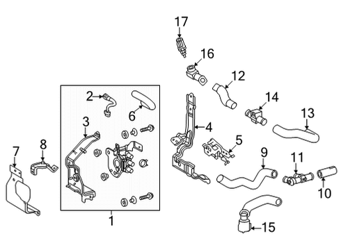 2022 Lexus NX450h+ Auxiliary A/C & Heater Unit Water Outlet Hose Diagram for 87245-42710
