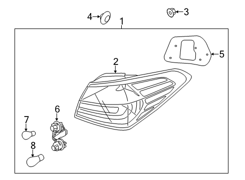 2016 Kia Forte Bulbs Lamp Rear Combination Outside Pad Diagram for 92454A7000