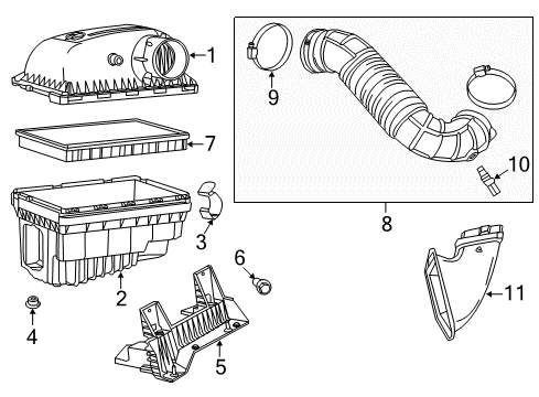 2019 Ram 1500 Classic Filters Cover-Air Cleaner Diagram for 68333088AB