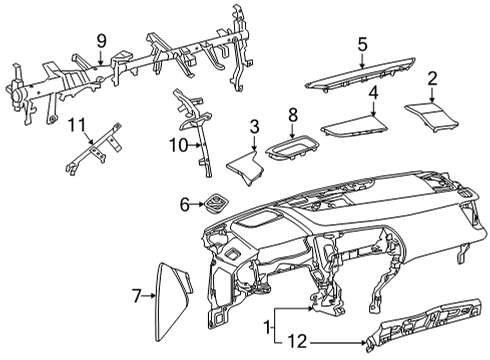 2022 Lexus NX350h Cluster & Switches, Instrument Panel REINFORCEMENT ASSY Diagram for 55330-78090