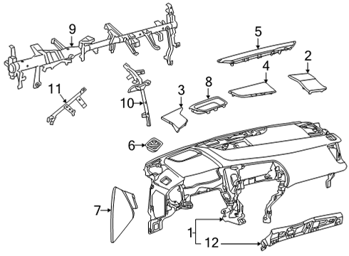 2022 Lexus NX350h Cluster & Switches, Instrument Panel BRACE SUB-ASSY, INST Diagram for 55306-78030