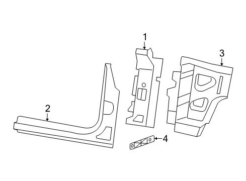 2018 Jeep Wrangler Hinge Pillar Panel-Body Side Aperture Front Diagram for 68302714AC