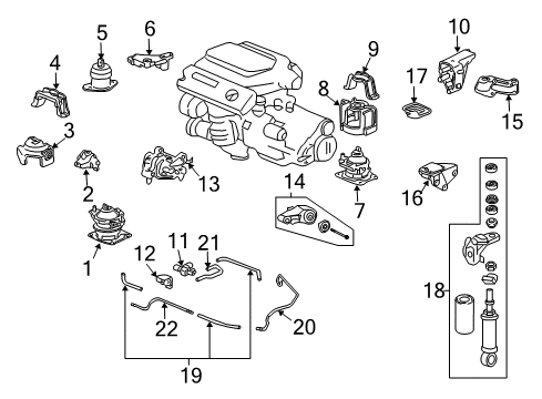 2006 Acura TL Engine & Trans Mounting Bracket, Rear Engine Mounting (Mt) Diagram for 50610-SEP-A10