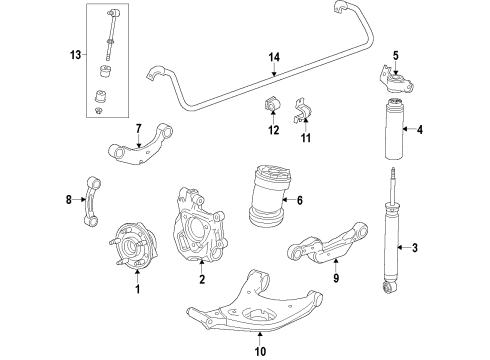 2017 Cadillac XTS Rear Suspension Components, Lower Control Arm, Upper Control Arm, Ride Control, Stabilizer Bar Rear Sensor Diagram for 23180308