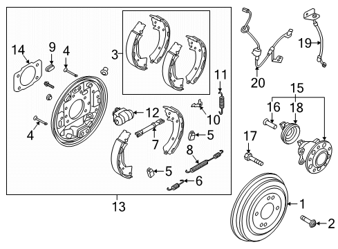 2020 Hyundai Venue Brake Components Hose-Brake Rear, LH Diagram for 58737-K2000